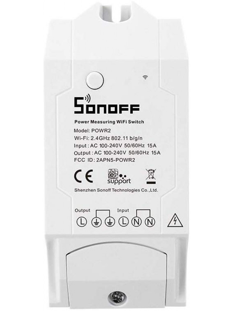 SONOFF POW R2, 3500W, 230VAC išmanusis elektros energijos apskaitos jungiklis su ribojimo galimybe , valdomas programėle, Wi-Fi, galimybė valdyti balsu