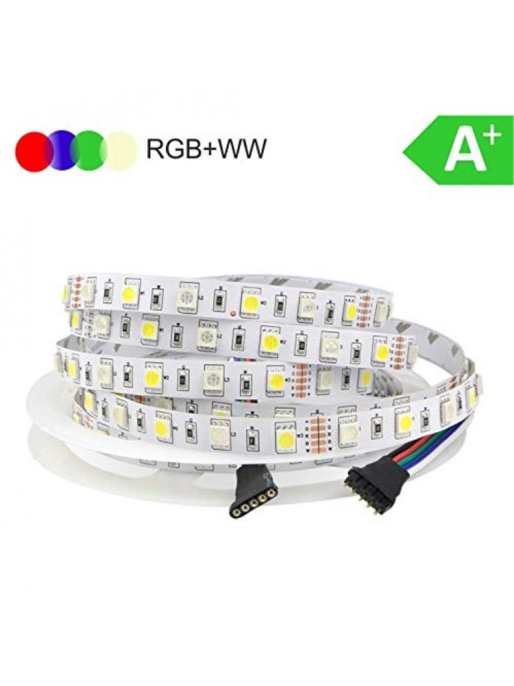 LED  RGB+WW (šiltai balta) 14,4W/m, IP20 