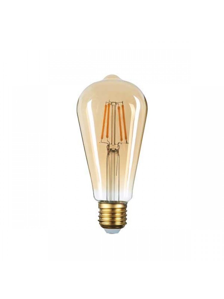LED lemputė 4W  su gintariniu paviršiumi  GOLDEN GLASS  E27 G60 2500K  (šilta šviesa)  Filament