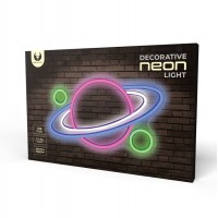 LED NEON dekoracija PLANET, įvairių spalvų, 5V USB