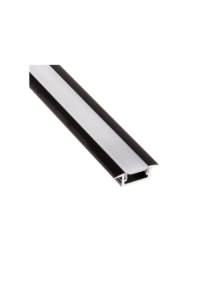 Profilis aliuminis juodas LED juostoms, su baltu dangteliu, įleidžiamas INLINE MINI XL 3m