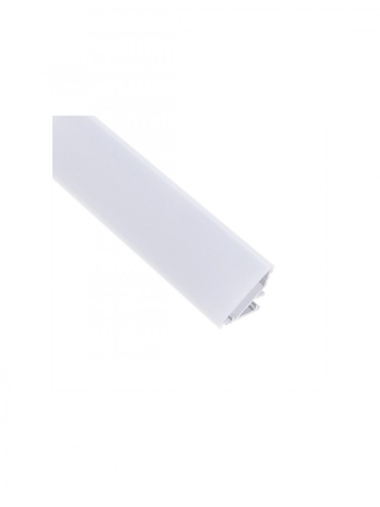 Profilis aliuminis anoduotas LED juostoms su baltu dangteliu, kampinis 45° CORNER LINE, 3m 