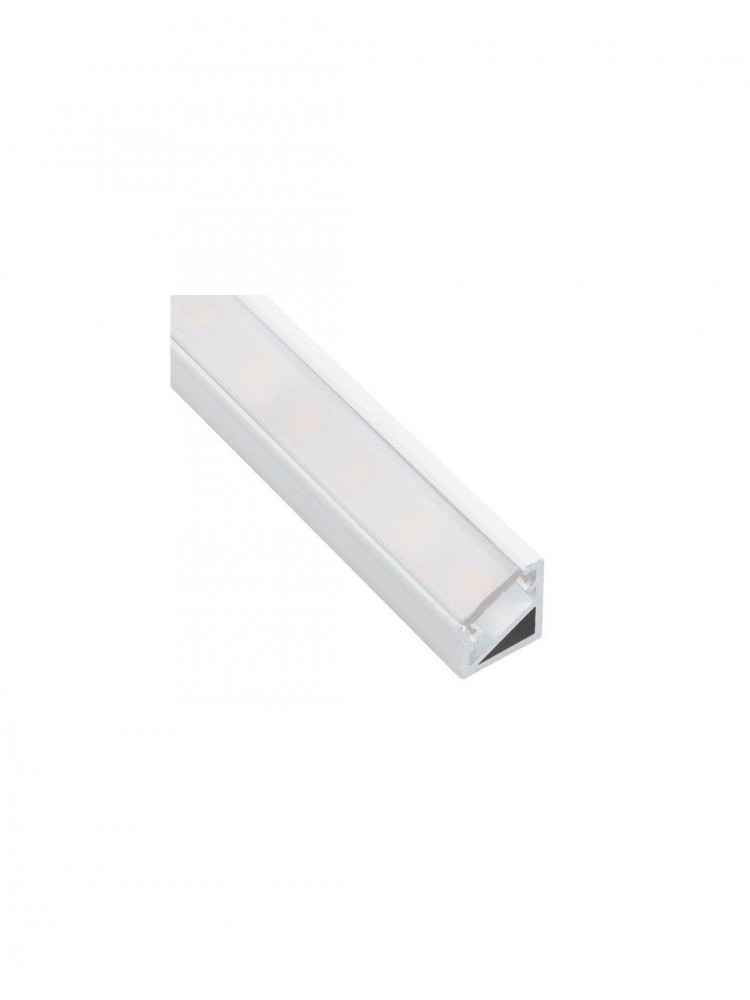 Profilis aliuminis baltas LED juostoms su baltu dangteliu, kampinis 30/60° TRI-LINE MINI, 2m 