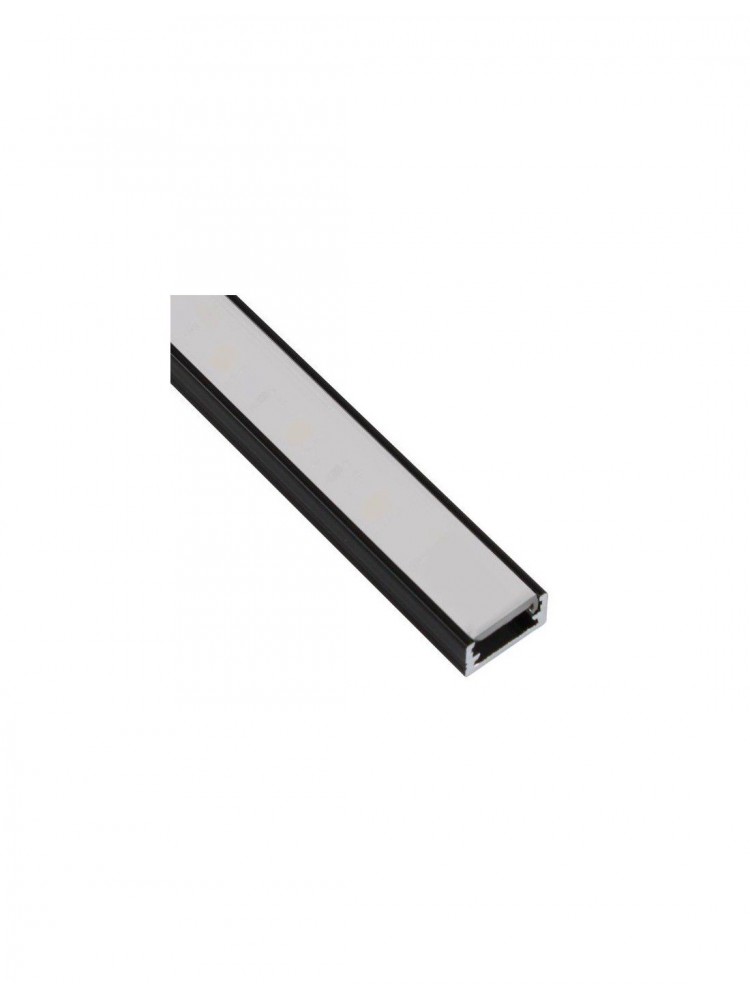 Profilis aliuminis juodas LED juostoms, su baltu dangteliu, paviršinis LINE MINI 3m 